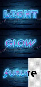 AS - Neon Text Effect Mockup on Brick Wall 481695610