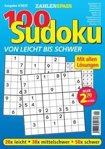 100 Sudoku von leicht bis schwer - 9 August 2025