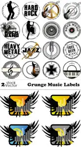 Vectors - Grunge Music Labels
