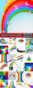 Collection of vector image of rainbow