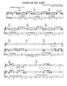 Love Of My Life (feat. Dave Matthews) - Dave Matthews, Santana (Piano-Vocal-Guitar)