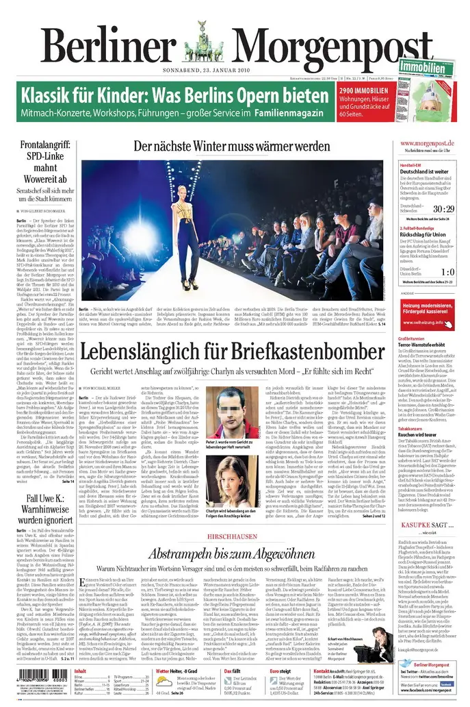 Berliner Morgenpost vom 23. Januar 2010