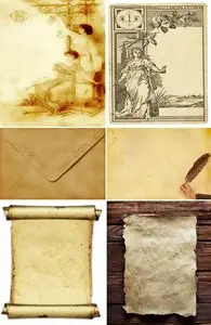 Letters and postcards from old paper