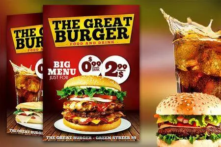 CreativeMarket - Burger Fast Food Flyer Restaurant