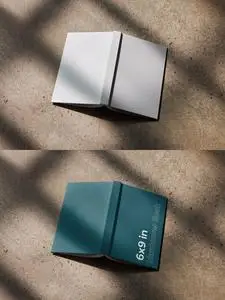Hardcover Book Mockup Opened Upside Down 544817782