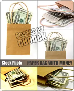 Stock Photo: Paper bag with money