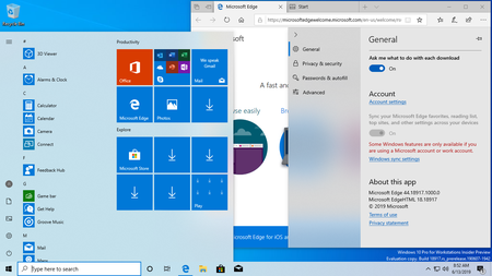 Windows 10 InsiderPreview (20H1) Build 18917.1000