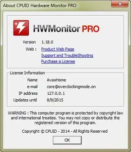 instal HWMonitor Pro 1.52