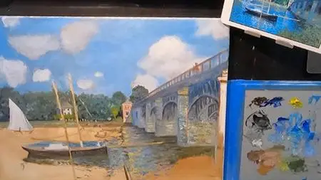 Painting Monet'S Masterpiece "Bridge At Argenteuil"