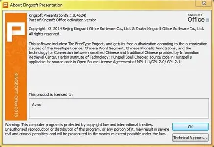 Kingsoft Office Suite Professional 2013 9.1.0.4524