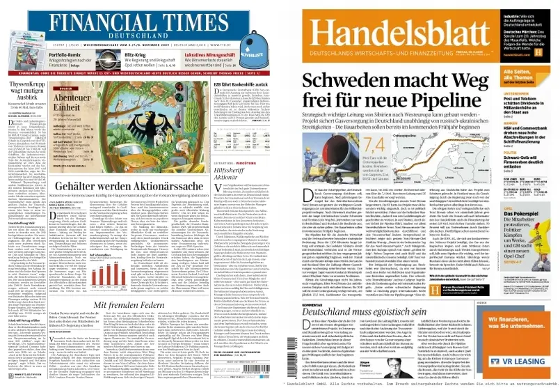 Handelsblatt & FinancialTimesDeutschland vom 06.11.2009