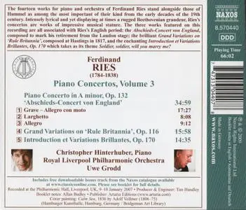 Christopher Hinterhuber - Ferdinand Ries: Piano Concertos, Vol.3 (2009) (Repost)