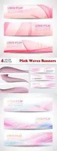 Vectors - Pink Waves Banners