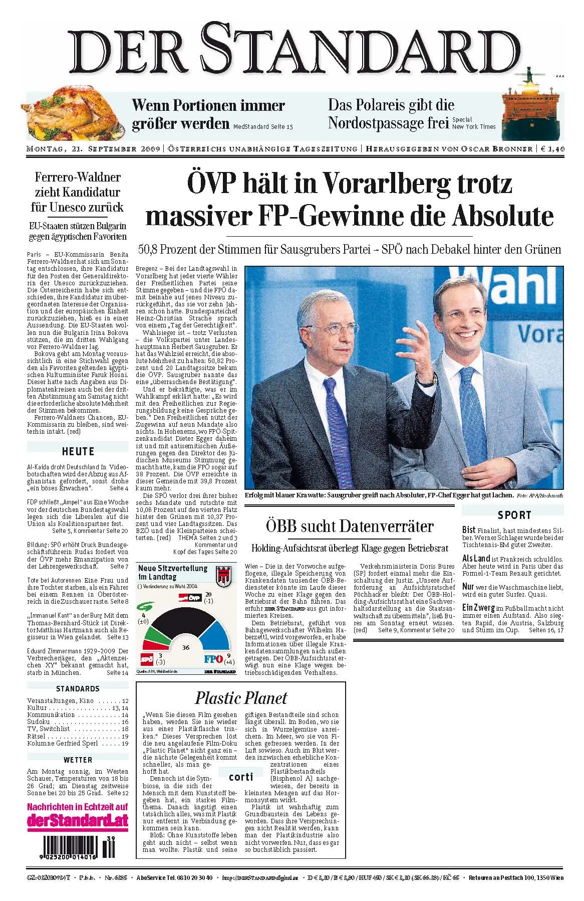 Der Standard vom 21. September 2009