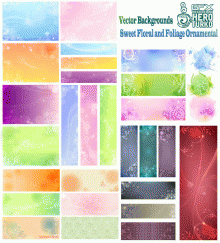 Vector Backgrounds Sweet Floral and Foliage Ornamental