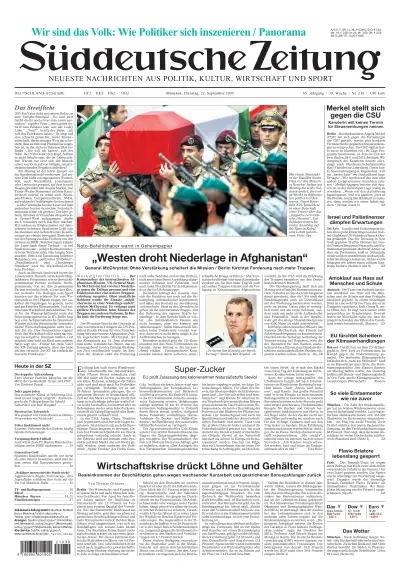 Sueddeutsche Zeitung vom 22.09.2009