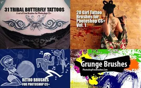 Photoshop Brushes Collection - 18 Packs