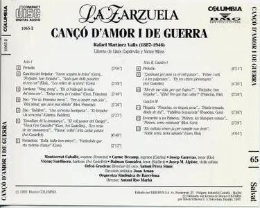 Montserrat Caballe, Jose Carreras, Antoni Ros Marba - Rafael Martínez Valls: Cançó d'amor i de guerra (2001)