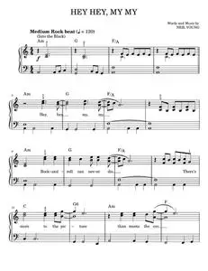 Hey Hey, My My (Into The Black) - Neil Young, Oasis (Easy Piano)