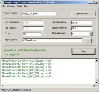 Allallsoft Google Maps Terrain Downloader 6.84