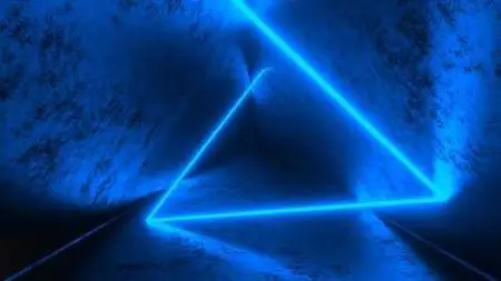 Blue Neon Laser Beam Tunnel Loop 1447194