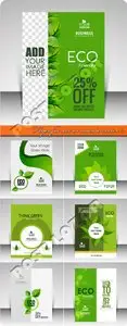 Flyer for eco or nature vector 2