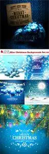 Vectors - Blue Christmas Backgrounds Set 18