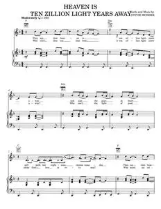 Heaven Is Ten Zillion Light Years Away - Glee Cast, Stevie Wonder (Piano-Vocal-Guitar)