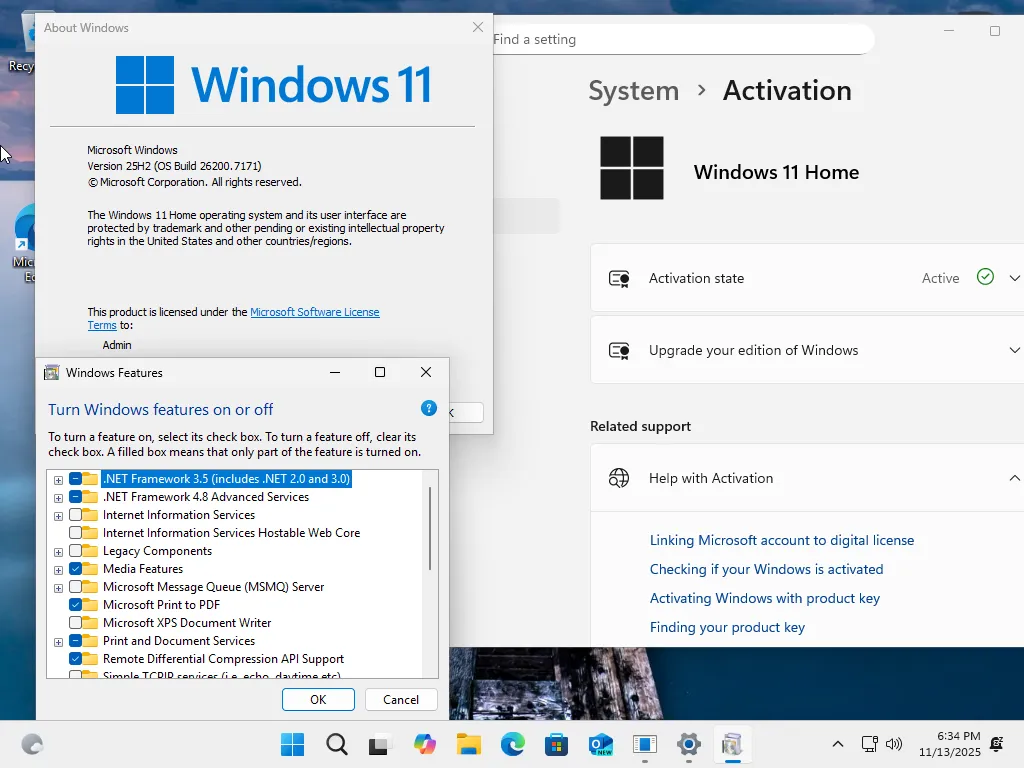 Windows 11 Aio 16in1 25H2 Build 26200.7171 (No TPM Required) Multilingual Preactivated November 2025