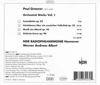 NDR Radiophilharmonie Hannover, Werner Andreas Albert - Paul Graener: Orchestral Works (2012)