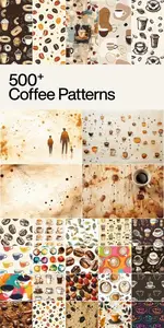 520+ Coffee Patterns & Coffee Stains Pack