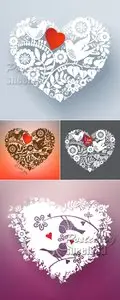 Floral Hearts Vector