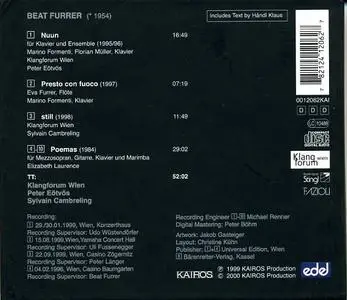 Beat Furrer: Nuun, Presto con fuoco, still, Poemas