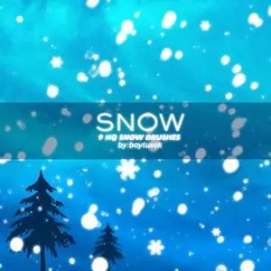 9 HQ Snow Brushes for Photoshop