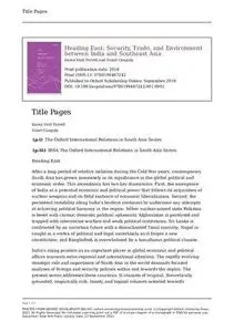 Heading East: Security, Trade, and Environment between India and Southeast Asia (Oxford International Relations in South Asia)