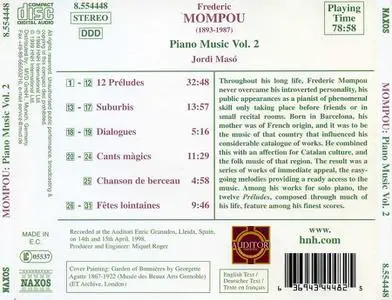 Jordi Masó - Frederic Mompou: Piano Music, Volume 2 (1999)