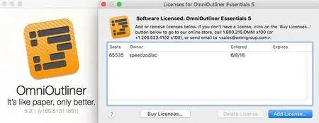 OmniOutliner Pro 5.3.1 macOS