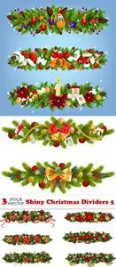 Vectors - Shiny Christmas Dividers 5