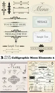 Vectors - Calligraphic Menu Elements 2