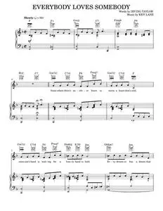 Everybody Loves Somebody - Dean Martin, Peggy Lee, Wayne Newton (Piano-Vocal-Guitar)