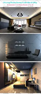 10 Living Rooms in 3ds max : Collection 1/4