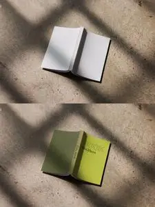 Paperback Book Mockup Open Upside Down 544817869