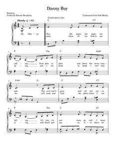 Danny Boy - Frederick Edward Weatherly (Easy Piano)