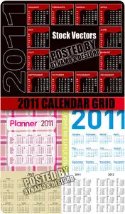 Stock Vectors - 2011 calendar grid