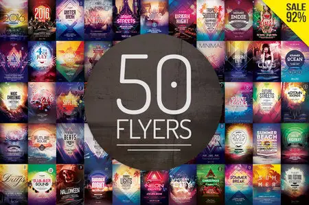 CreativeMarket - 50 Flyer Templates - Mega Bundle