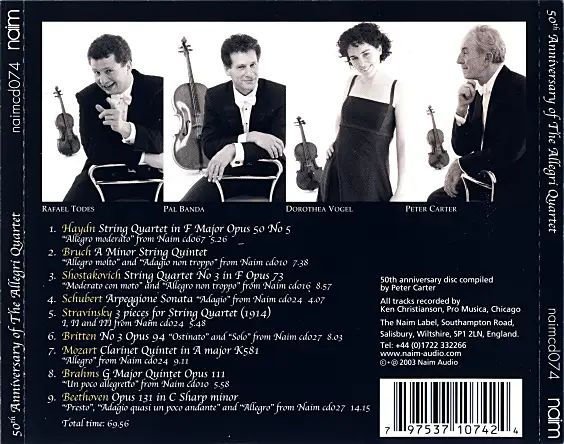 The Allegri Quartet - 50th Anniversary of The Allegri Quartet (2003)