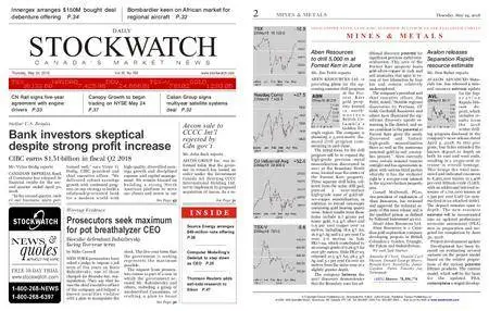 Stockwatch - Canada Daily – May 24, 2018