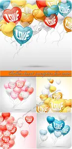 Balloon heart inscription love vector