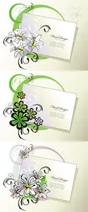  Floral Cards Vector 