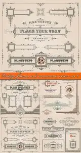 Vintage frames and ornaments vector set 6